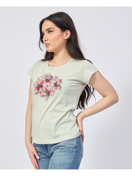 Yes Zee Women's T-Shirt with Flower Print YES ZEE | T257-SG000909